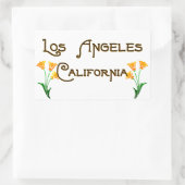 Los Angeles California Art Deco Poppies Logo Rechteckiger Aufkleber (Tasche)