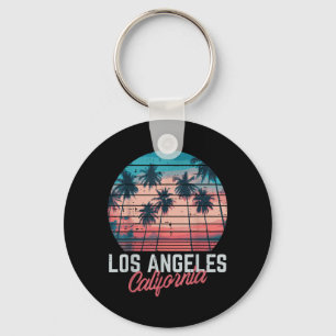 Los Angeles California Bäume Retro Sommerurlaub Schlüsselanhänger