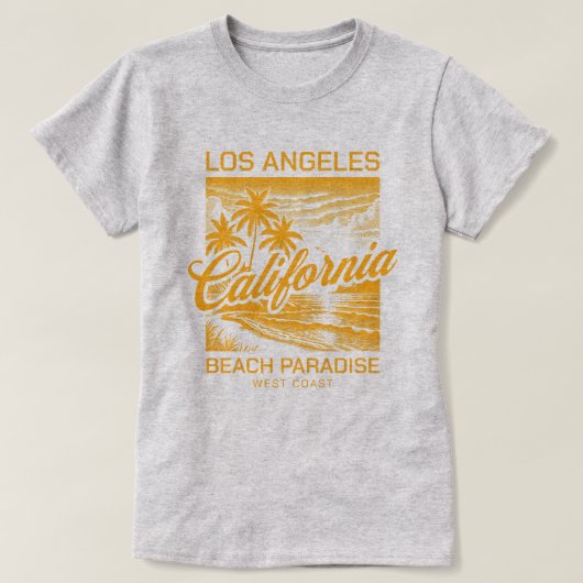 Los Angeles California Beach Paradise West Coast T-Shirt (Design vorne)