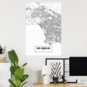 Los Angeles, California (black on white) Poster (Heimbüro)