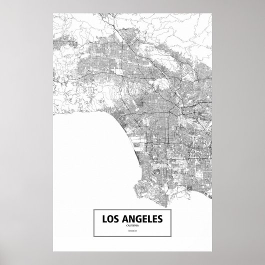 Los Angeles, California (black on white) Poster (Vorne)