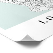 Los Angeles California Blue Water Street Map Poster (Ecke)