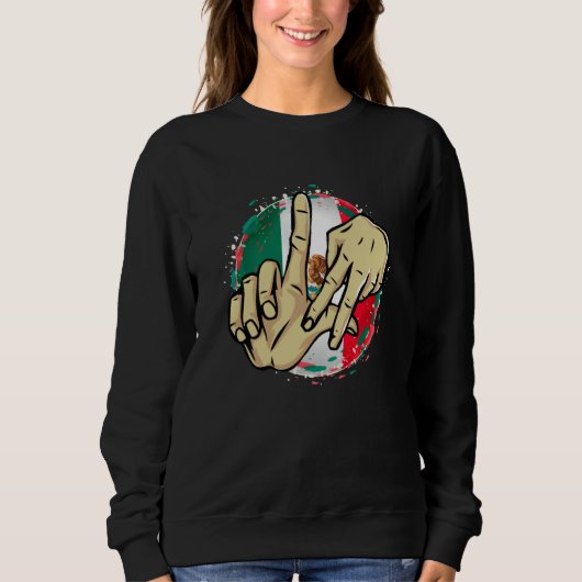 Los Angeles California Chicano Mexico Flag LA Hand Sweatshirt (Vorderseite)