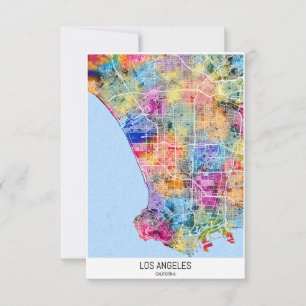 Los Angeles California City Map Dankeskarte