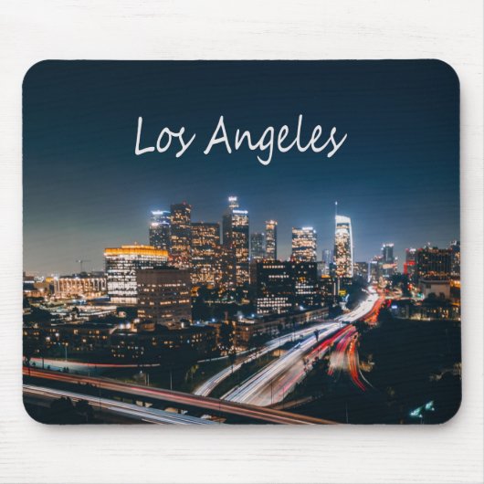 Los Angeles California City Skyline in der Nacht Mousepad (Vorne)