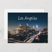 Los Angeles California City Skyline in der Nacht Postkarte (Vorne/Hinten)