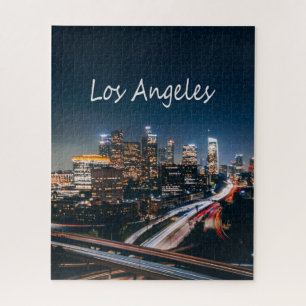 Los Angeles California City Skyline in der Nacht Puzzle