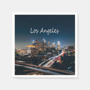 Los Angeles California City Skyline in der Nacht Serviette
