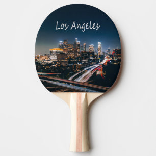 Los Angeles California City Skyline in der Nacht Tischtennis Schläger