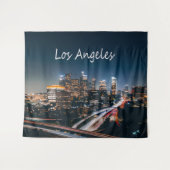 Los Angeles California City Skyline in der Nacht Wandteppich (Vorderseite (Horizontal))