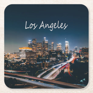 Los Angeles California City Skyline Rechteckiger Pappuntersetzer
