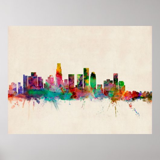 Los Angeles California Cityscape Skyline Poster (Vorne)