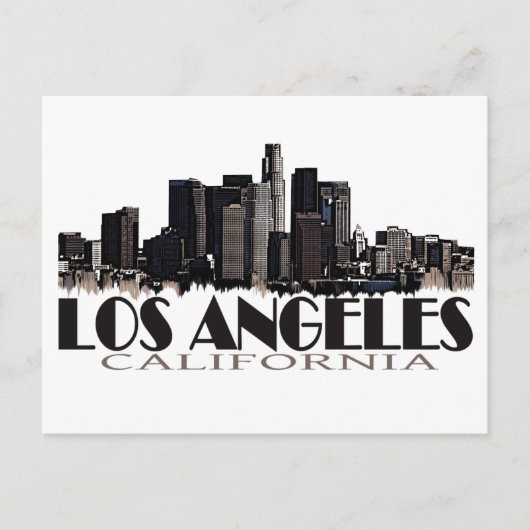 Los Angeles California dunkle Skyline Postkarte (Vorderseite)