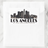 Los Angeles California dunkle Skyline Rechteckiger Aufkleber (Tasche)