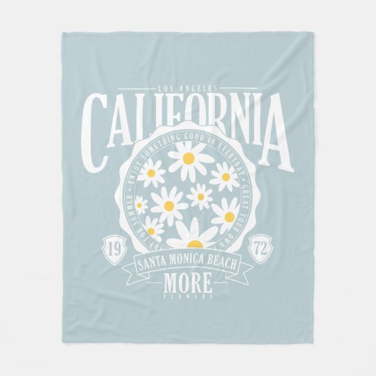 Los Angeles California Floral Graphic Fleecedecke (Vorderseite)