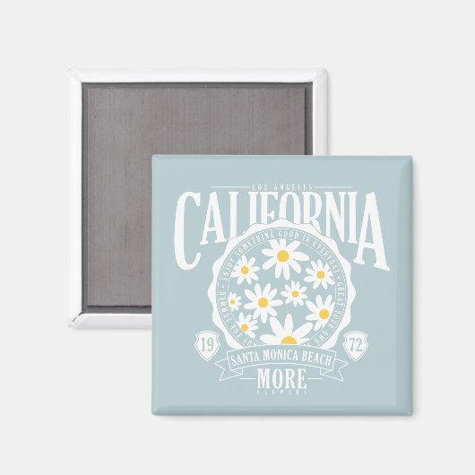 Los Angeles California Floral Graphic Magnet (Vorderseite/Rückseite)