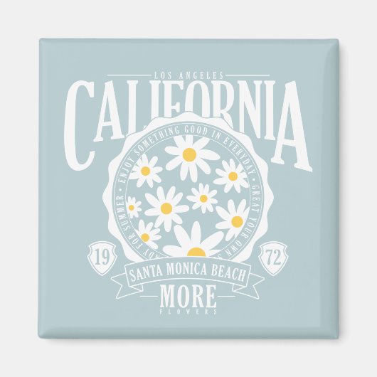 Los Angeles California Floral Graphic Magnet (Vorne)