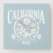 Los Angeles California Floral Graphic Quadratische Wanduhr (Vorderseite)