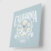 Los Angeles California Floral Graphic Quadratische Wanduhr (Winkel)