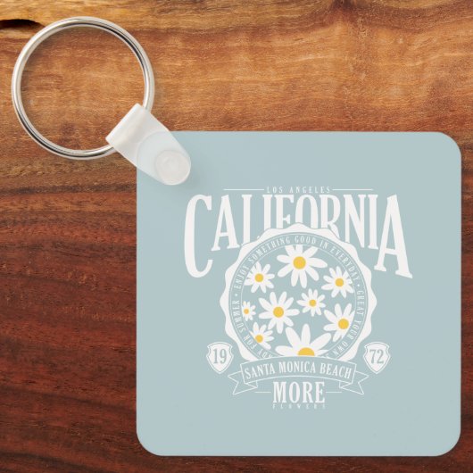 Los Angeles California Floral Graphic Schlüsselanhänger (Vorderseite)