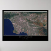 Los Angeles California From Space Satellite Map Poster (Vorne)