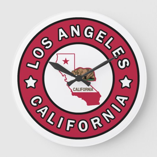 Los Angeles California Große Wanduhr (Vorderseite)