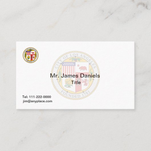 Los Angeles California Grosses Siegel Visitenkarte (Vorderseite)