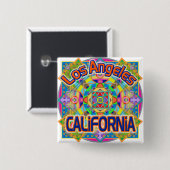 Los Angeles CALIFORNIA Happy Button (Vorne & Hinten)