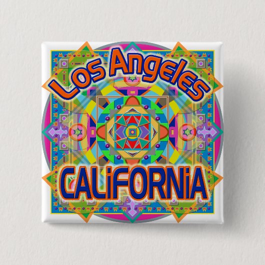 Los Angeles CALIFORNIA Happy Button (Vorderseite)