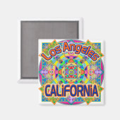 Los Angeles CALIFORNIA Happy Magnet (Vorderseite/Rückseite)
