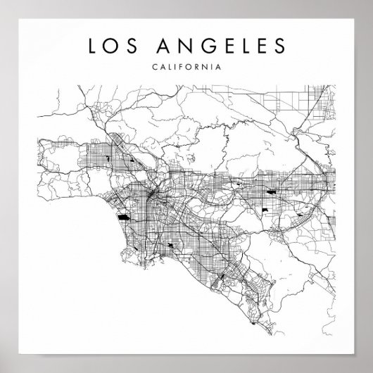 Los Angeles California Minimal Modern Street Map Poster (Vorne)