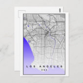 Los Angeles California Moderne Stadtkarte Postkarte (Vorne/Hinten)