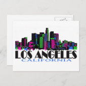 Los Angeles California Neon Skyline Postkarte (Vorne/Hinten)