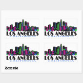 Los Angeles California Neon Skyline Rechteckiger Aufkleber (Blatt)