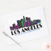 Los Angeles California Neon Skyline Rechteckiger Aufkleber (Umschlag)