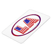 Los Angeles California Oval Logo Patriotic Magnet (Linke Seite)