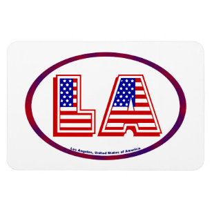 Los Angeles California Oval Logo Patriotic Magnet