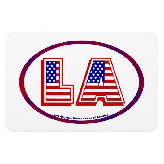 Los Angeles California Oval Logo Patriotic Magnet (Horizontal)