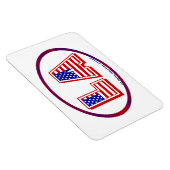 Los Angeles California Oval Logo Patriotic Magnet (Rechte Seite)