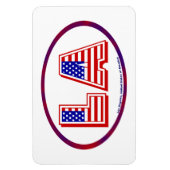 Los Angeles California Oval Logo Patriotic Magnet (Vertikal)