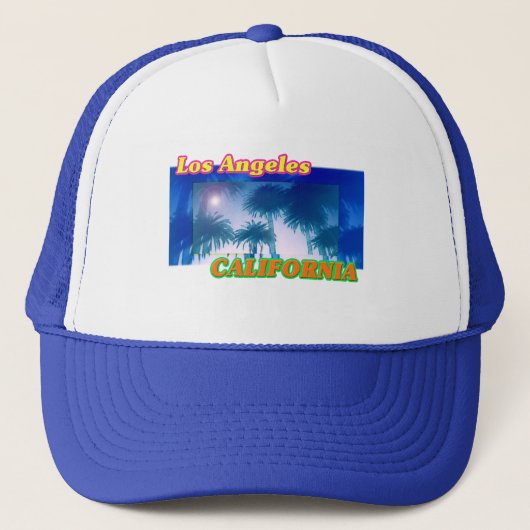 "Los Angeles CALIFORNIA" Palmen Trees Sunshine Hat Truckerkappe (Vorderseite)