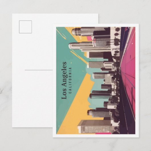 Los Angeles California Pop Kunst, Dichtung und Mus Postkarte (Vorne/Hinten)