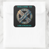 Los Angeles California Quadratischer Aufkleber (Tasche)