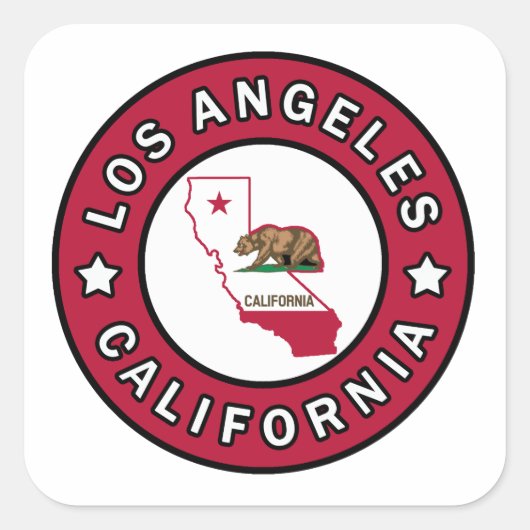 Los Angeles California Quadratischer Aufkleber (Vorderseite)