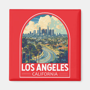 Los Angeles California Reise Kunst Emblem Magnet