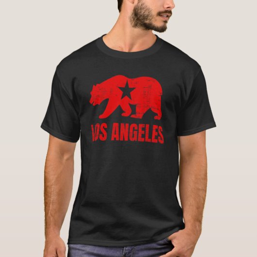 Los Angeles California Republic Bear Distressed T-Shirt (Vorderseite)