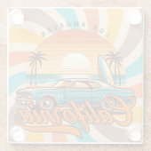 Los Angeles California Retro Glasuntersetzer (Rückseite)