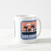 Los Angeles California Retro Skyline Design Kaffeetasse (VorderseiteRechts)