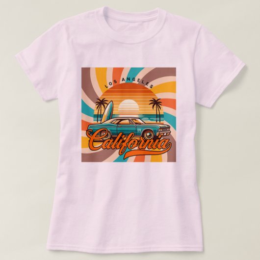 Los Angeles California Retro T-Shirt (Design vorne)