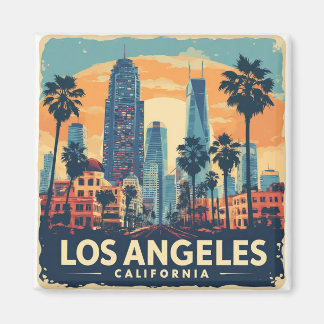 Los Angeles California Retro Travel Magnet